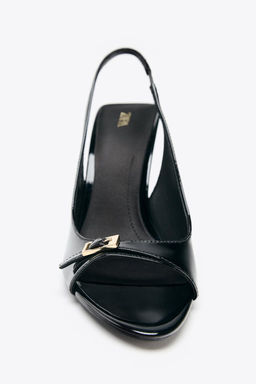 HIGH-HEELED PATENT-EFFECT SANDALS - Zara фото 11