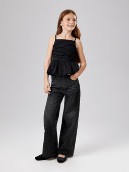 ACOOLA / Брюки джинсовые детские для девочек Poka темно-серый