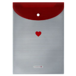 Папка для школьных тетрадей пластиковая Феникс+, арт. 72249/ 12 СЕРДЕЧКО НА ПОЛОСКАХ (полипропилен, формат А4, 24х33 см, 1 отделение (-я), кнопка, УФ-печать)