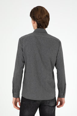 Мужская базовая рубашка антрацитового цвета с длинным рукавом Неожиданная скидка в корзине - U.s. polo assn фото 5