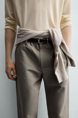 PANTAL?N RELAXED FIT TRABILLA / Verde gris - Zara фото 5