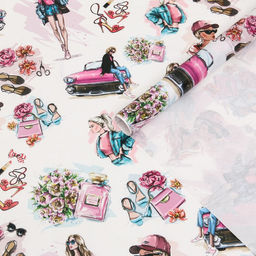 Цена за 10 шт. Бумага упаковочная глянцевая Женский стиль, 70 х 100 см