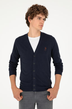 Мужской темно-синий базовый трикотажный кардиган - U.s. polo assn фото 10