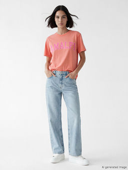 Amalfi Bask?l? Oversize Kad?n Ti??rt