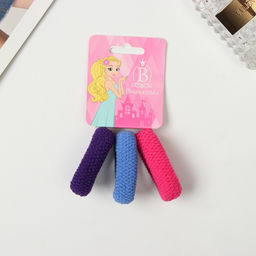 Цена за 5 шт. Резинки для волос «Махрушка спорт», набор 3 шт., яркость вязка, 4 см