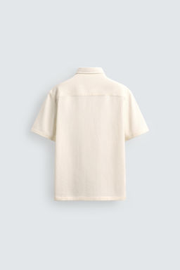 Рубашка Zara CAMISA ESTRUCTURA CONFORT кремовая
