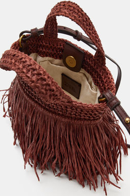 MINI BOLSO DE MANO FLECOS / Rojo Burdeos - Zara фото 5