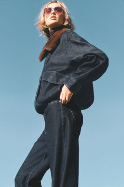 Cazadora denim con cuello efecto pelo - H&m фото 5