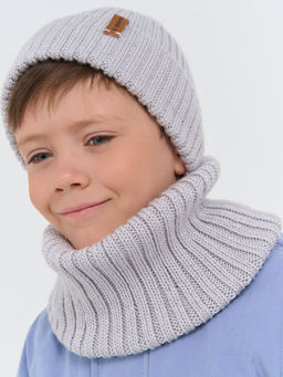 Снуд из смесовой шерсти Жемчуг вертикальная вязка - Bungly фото 2