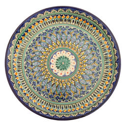 Ляган Риштанская Керамика «Узоры», 36 см, синий