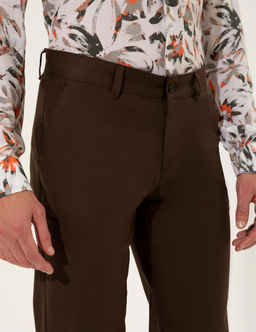Kahverengi Regular Fit Kanvas Pantolon