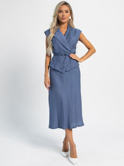 Костюм с юбкой Мистерия (джинс) К16164-10М