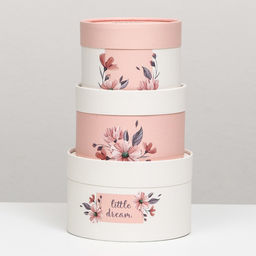 Набор шляпных коробок 3 в 1 Little dream, завальцованная, 16×10, 14×9, 13×8.5 см