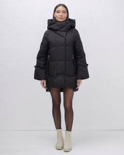 Куртка зимняя женская с большим капюшоном модная черного цвета 7739Ch - Visdeer фото 15