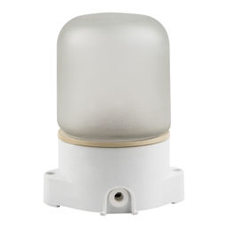 UWL-K01R 60W/E27 IP65 WHITE Светильник влагозащищенный под лампу Е27, для бань и саун, до +125С. Цвет корпуса белый. ТМ Uniel