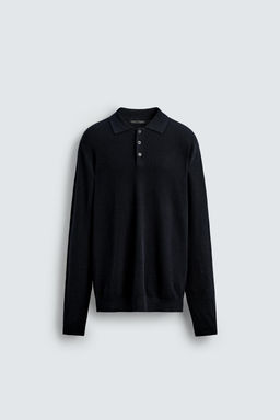 COTTON/LYOCELL KNIT POLO SHIRT - Zara фото 7