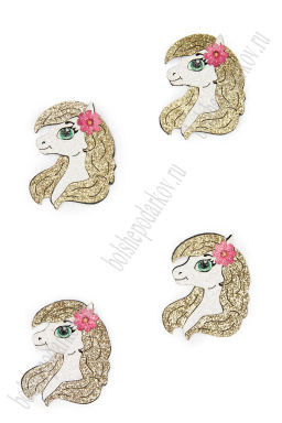 Лазерная вырубка из кожзама "Лошадка" 3,8*5 см (10 шт) №9, несклеенная