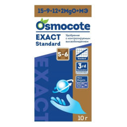 БТ Osmocote Exact Standard 5-6 мес, NPK 15-9-12+2MgO+МЭ пак 10 гр