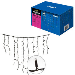 ULD-B3010-200/TBK WARM WHITE IP67 Бахрома светодиодная с эффектом мерцания, 3м. Соединяемая. 200 светодиодов. Теплый белый свет. Провод черный. TM Uniel. - Volpe фото 14