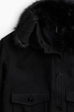 Cazadora de sarga con cuello efecto pelo - H&m фото 5