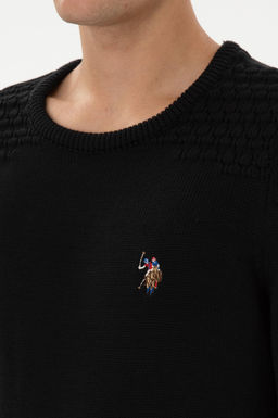 Erkek Slim Fit Bisiklet Yaka Siyah Kazak - U.s. polo assn фото 7
