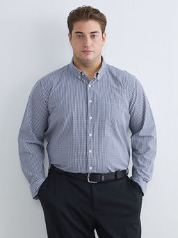 Regular Fit Uzun Kollu Ekose Poplin Erkek G?mlek