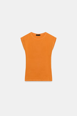 CAMISETA CON ALGOD?N / Naranja
