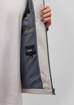 Kapusonlu Gri Ceket - Mavi фото 8