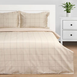 Постельное бельё Этель 1,5 сп Cage: beige, 143х215 см, 150х215 см, 50х70+3 см-2 шт, мако-сатин, 114г/м2  фото 12