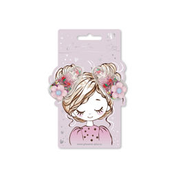 Набор заколок для волос клик-клак, арт. 71728 / 10 ЦВЕТОЧКИ (в наборе: 2шт., 5,5 см, черный металл