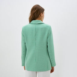 Пиджак женский двубортный MIST, размер 50, цвет зелёный, белый