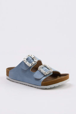 Trendyol Shoes Vizon Tas Aksesuar Detayl? Cift Tokal? Kad?n Terlik TAKSS24TE00002 - Trendyolmilla фото 20