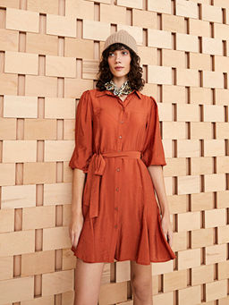 Kad?n G?mlek Yaka D?z Elbise