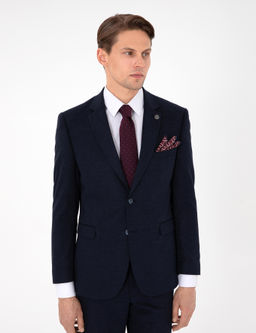 Lacivert Slim Fit Tak_m Elbise