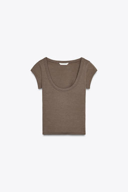 ROUND NECK T-SHIRT - Zara фото 13