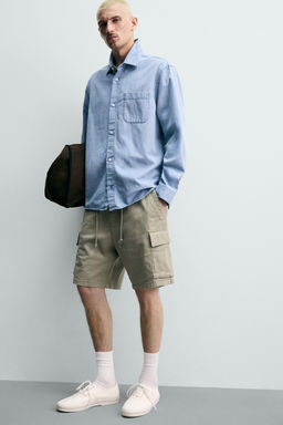 BERMUDA CARGO RELAXED FIT LAVADO / Khaki - Zara фото 6