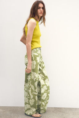 JEANS Z1975 STRAIGHT HIGH-WAIST FULL LENGTH PRINT - Zara фото 3