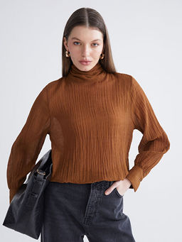 Dik Yaka Dokulu Bluz