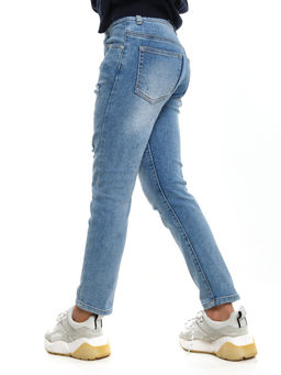 Джинсы синие для девочки 33-1041 синий - Mini maxi фото 9