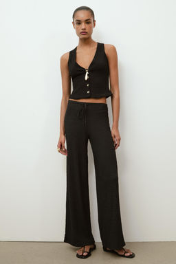 TEXTURED STRAIGHT-FIT TROUSERS - Zara фото 58