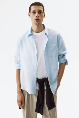 Camisa en mezcla de lino Relaxed Fit - H&m фото 9