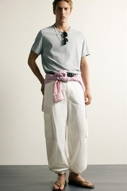 PANTAL?N JOGGER CARGO RELAXED FIT / Blanco - Zara фото 6