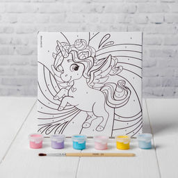 Картина по номерам для детей Волшебный единорог, 15?15 см