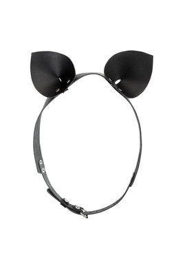 Ушки кошки Штучки-дрючки на кожаном ремешке, кожа, черные  фото 2