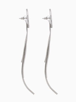 Серьги висячие Дуга водопад, цвет серебро, 11 см