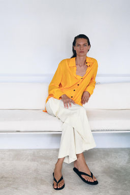 CAMISA FLUIDA ZW COLLECTION / Mandarina - Zara фото 7