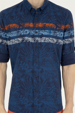 Мужская темно-синяя рубашка с длинным рукавом - U.s. polo assn фото 6