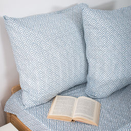 КПБ Simple Life евро, бязь, 100 % хлопок, пл. 120 гр./кв.м., Ромбы голубые ОП Пододеяльник 205*217, простыня 240*217, наволочка 70*70 (2 шт.)