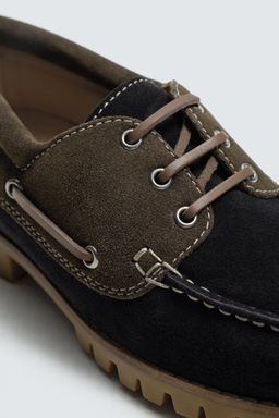 CONTRAST LEATHER DECK SHOES - Zara фото 3
