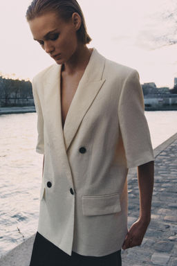 BLAZER LINO MANGA CORTA ZW COLLECTION / Crudo